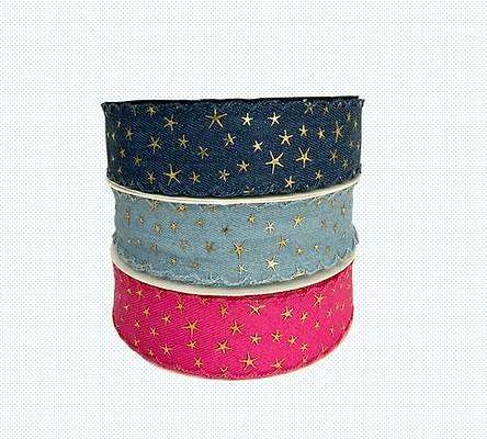 Fita Jeans N9 estrela dourada c/ borda