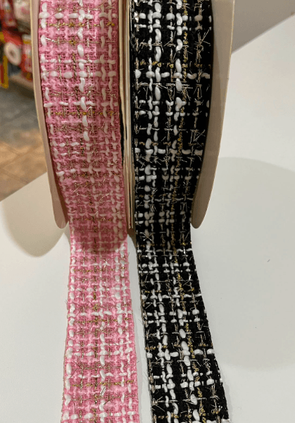 Fita tweed com fio dourado - metro