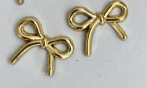 Aplique de luxo lacinho dourado - unidade