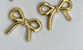 Aplique de luxo lacinho dourado - unidade