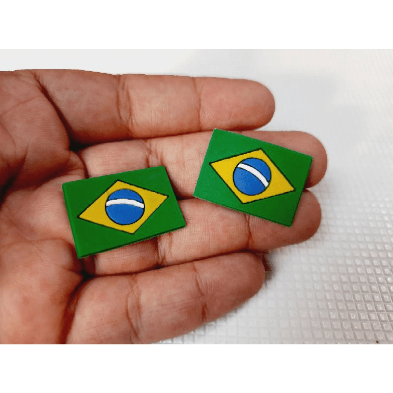 Aplique Emborrachado Bandeira Brasil Retangular